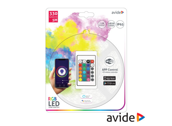 Avide Kit Fita 150 Leds 5050 RGB 12V 5M IP65 WIFI+ IR Avide Kit Fita 150 Leds 5050 RGB 12V 5M IP65 WIFI+ IR